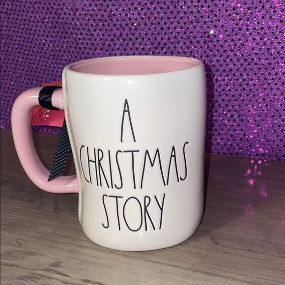 🆕💜🎄 Rae Dunn “A Christmas Story” Pink Bunny Mug – Double-Sided Print, NWT - Picture 5 of 6